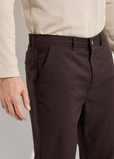 Pantalon de ville en toile stretch Marron