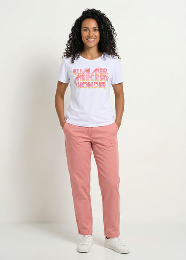 T-shirt à message manches courtes Blanc
