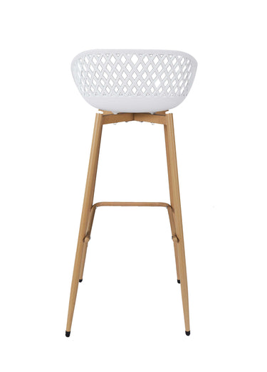 Tabouret de bar avec dossier ajouré Blanc