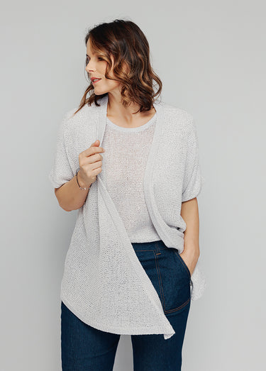 Gilet boléro en maille brillante Argent