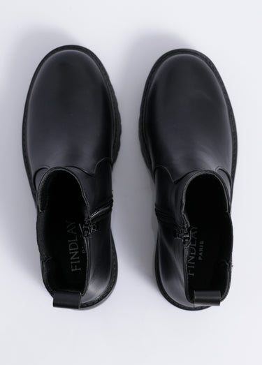 Boots style creepers avec détail léopard Noir