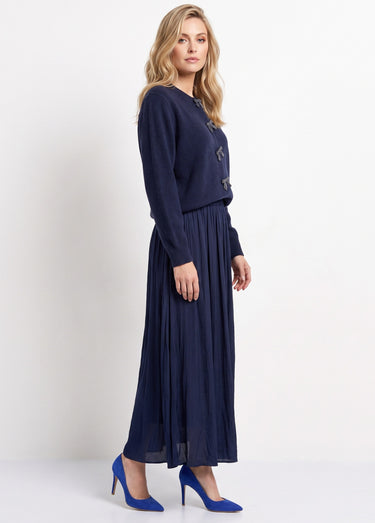 Gilet avec détails nœud perles de rocaille Marine