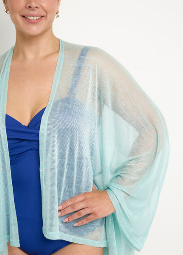 Kimono de plage emmanchures descendues Menthe