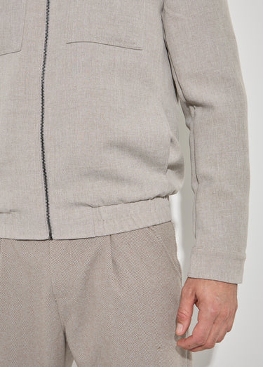 Veste casual avec col montant et capuche Beige