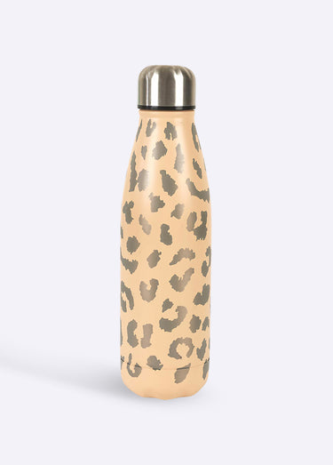Gourde isotherme inox décor léopard Beige
