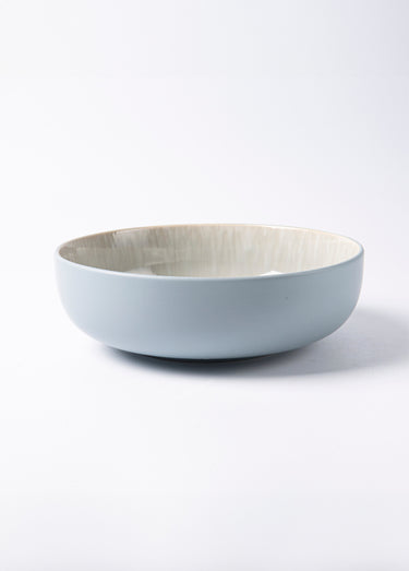 Saladier grès émaillé, moyen Bleu / Gris