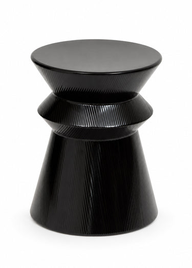 Table d'appoint acier forme totem MAYA Noir