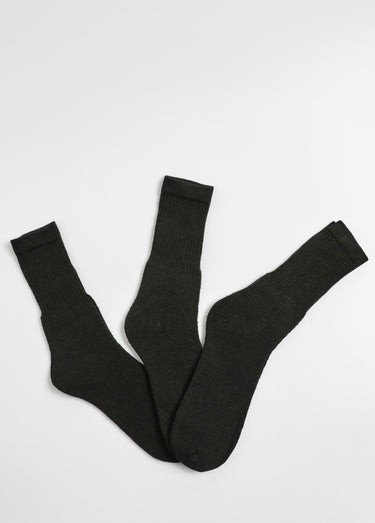 Chaussettes de sport à côtes, avec coton Noir