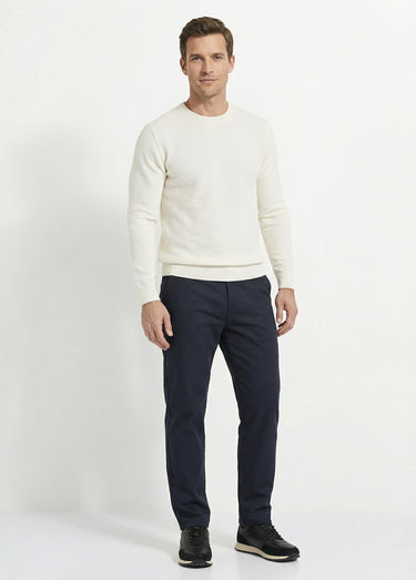 Pantalon de ville en toile stretch Marine