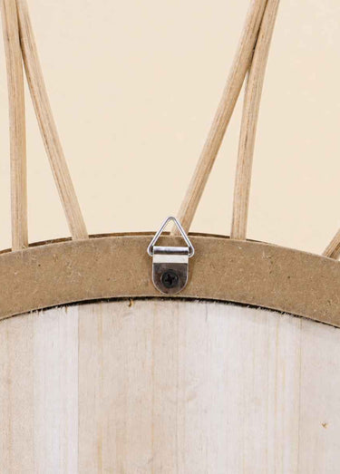 Grande horloge en rotin, forme rosace Naturel