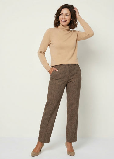 Pull doux col roulé manches longues Camel