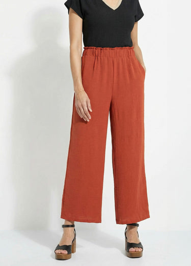 Pantalon large fluide en crêpe Terracota