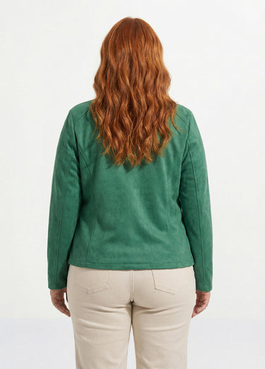 Veste courte suédine style perfecto Vert
