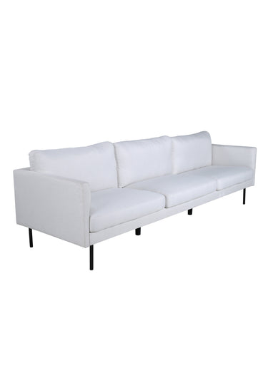 Canapé 3 places en tissu et pieds acier Noir/Beige Clair