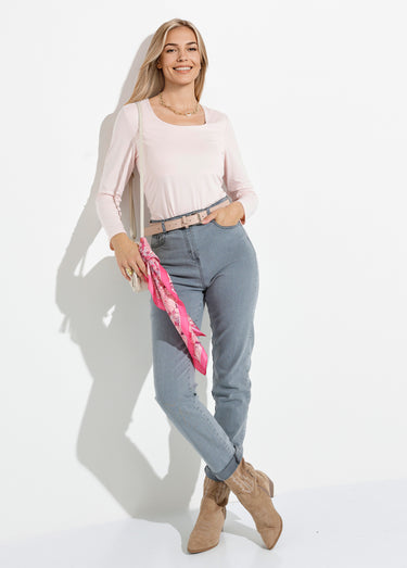 T-shirt col danseuse manches longues Petale