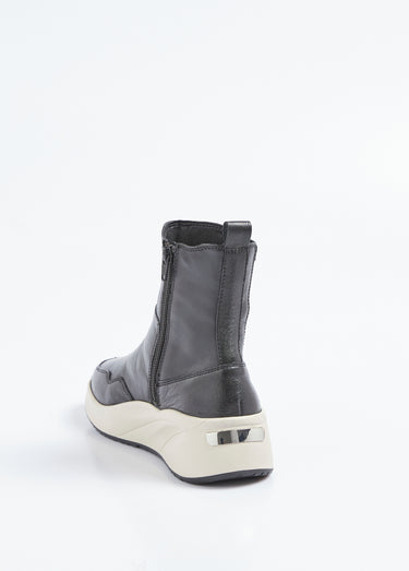 Boots cuir sportswear semelle épaisse Noir