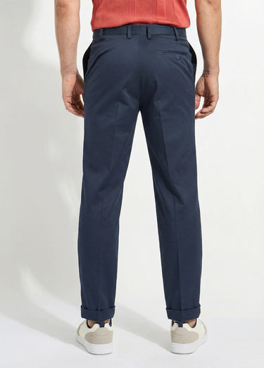 Pantalon ceinture ajustable invisible polycoton Marine