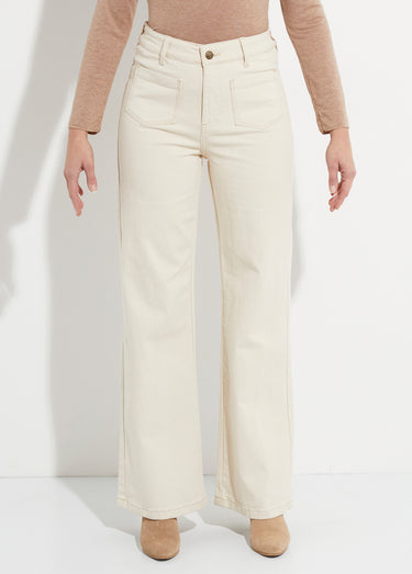Jean évasé coupe large, spécial GRANDE Beige