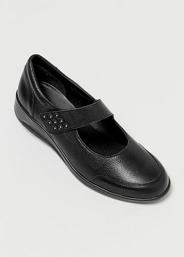 Ballerine babies compensées en cuir Noir