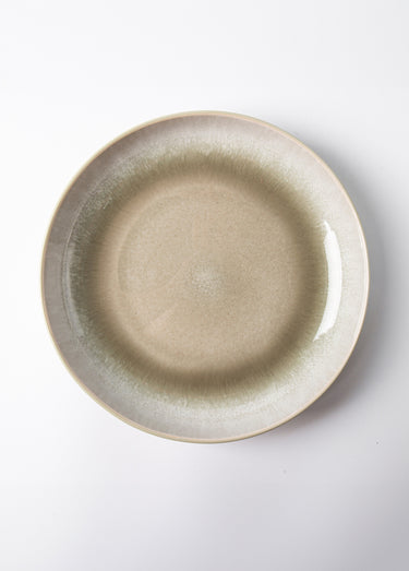Set 6 assiettes creuses grès émaillé, clair Vert