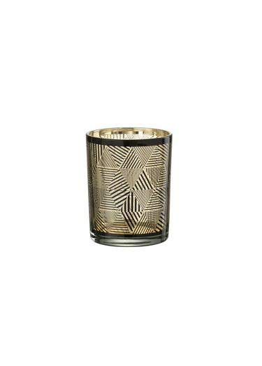 Photophore verre motifs géométriques Noir