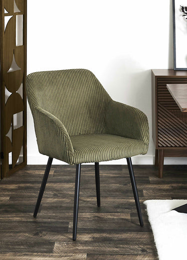 Fauteuils compact en velours cotelé, 1V Vert/Noir