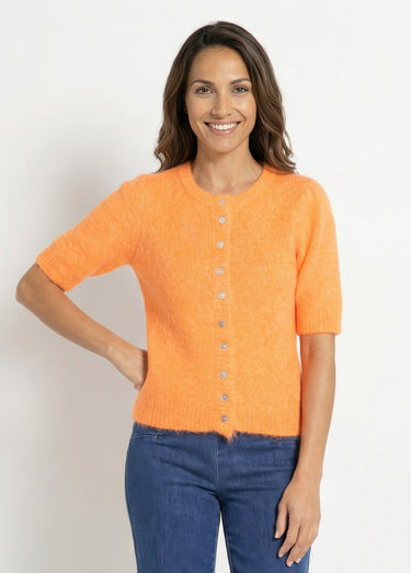 Gilet à manches courtes avec laine Orange