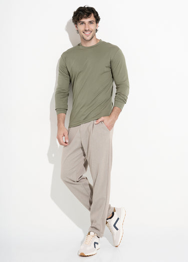 T-shirt à manches longues avec stretch Kaki