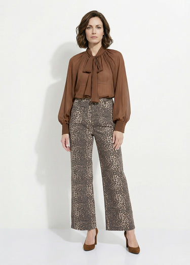 Jean en denim léopard, coupe large Leopard