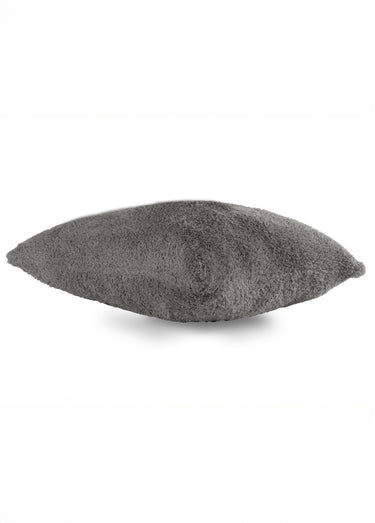 Coussin déco en coral fleece doux Gris
