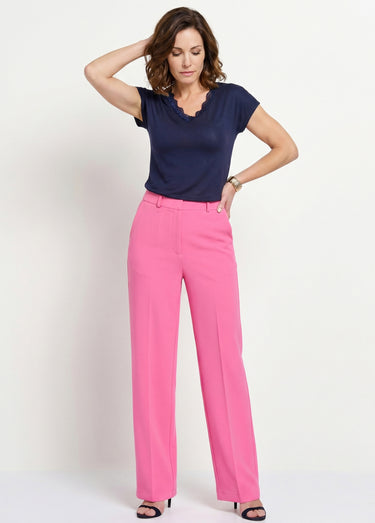 Pantalon fluide large Rose