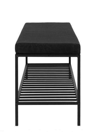 Banc d'entrée avec coussin ton sur ton Noir