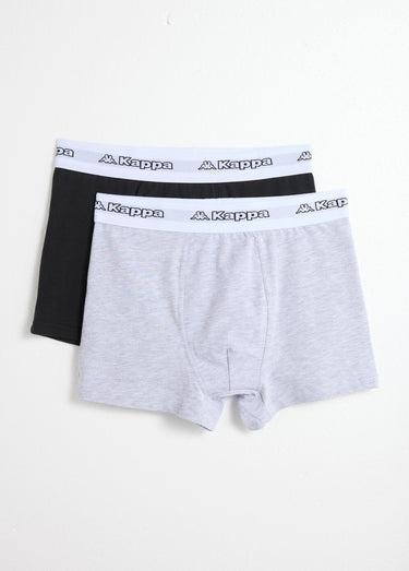 Boxers ceinture élastiquée, essentiel Noir/Gris