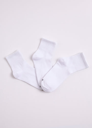 Chaussettes à côtes Blanc