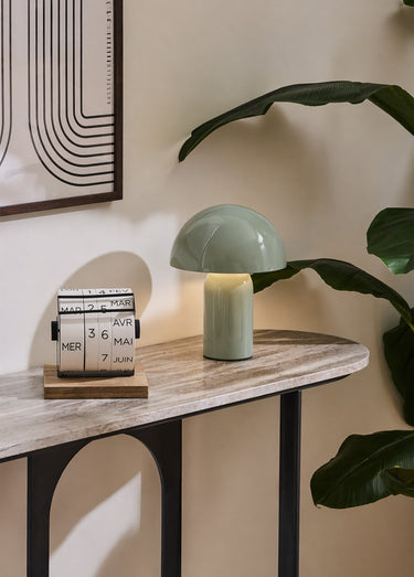 Lampe en acier forme champignon, clair1 Celadon