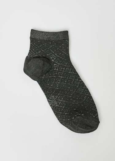 Paire de chaussettes, motif métallisé Noir