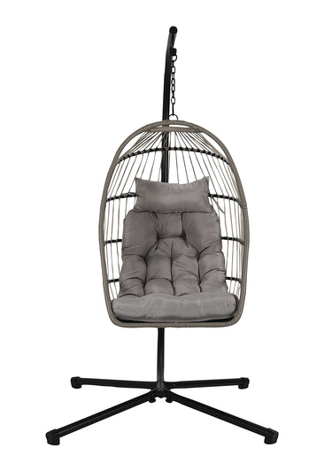 Fauteuil détente suspendu + pied acier Gris