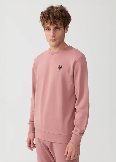 Sweat molletonné col rond manches longues Rose