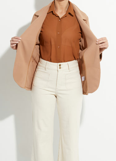 Veste col tailleur manches 3/4 Essentiel Camel
