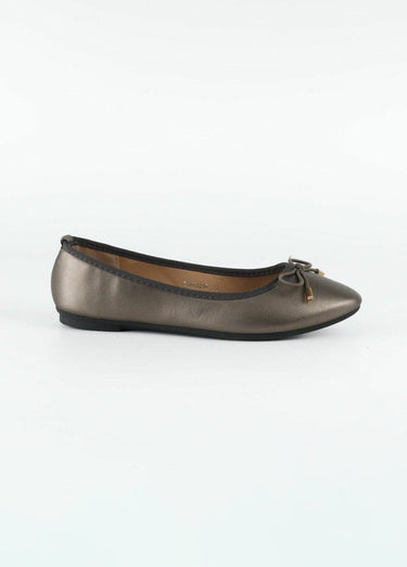 Ballerines talon plat et petit noeud Gris