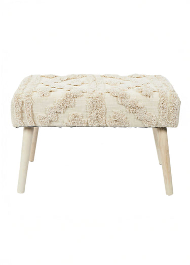 Banc en tissu frangé style ethnique Beige