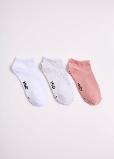Socquettes unies coton majoritaire Assortis Rose