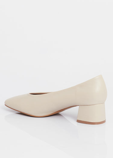 Escarpins décolletés à talon, bout carré Beige
