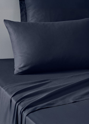 Taie d'oreiller coton unie Navy