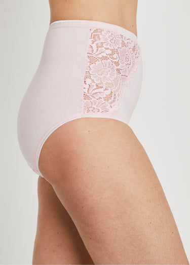 Culottes taille haute dentelle - lot de 2 Rose Lot 2