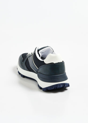 Baskets casual bimatière à lacets Marine