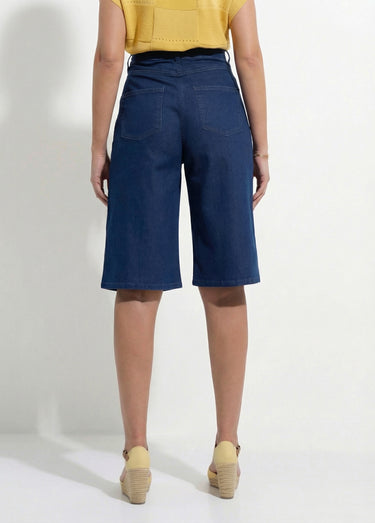Bermuda taille haute denim stretch Stone