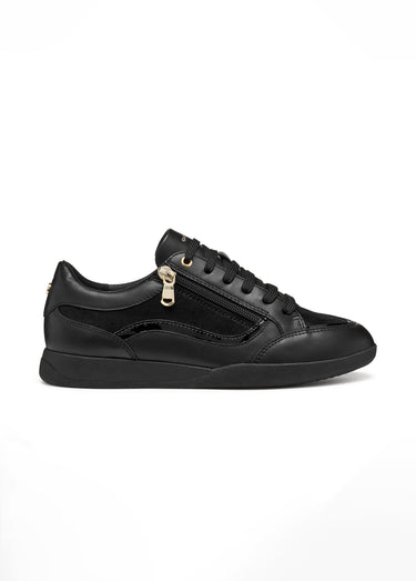 Baskets multimatières lacets et zip Noir