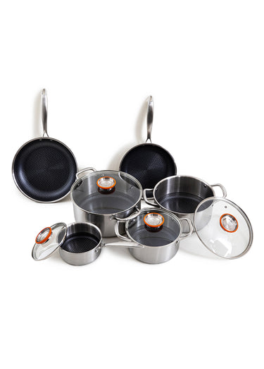 Set 10 pièces inox induction, Black Cube Gris