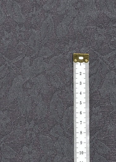 Coupon tissu habillement, jersey dentelle Anthracite